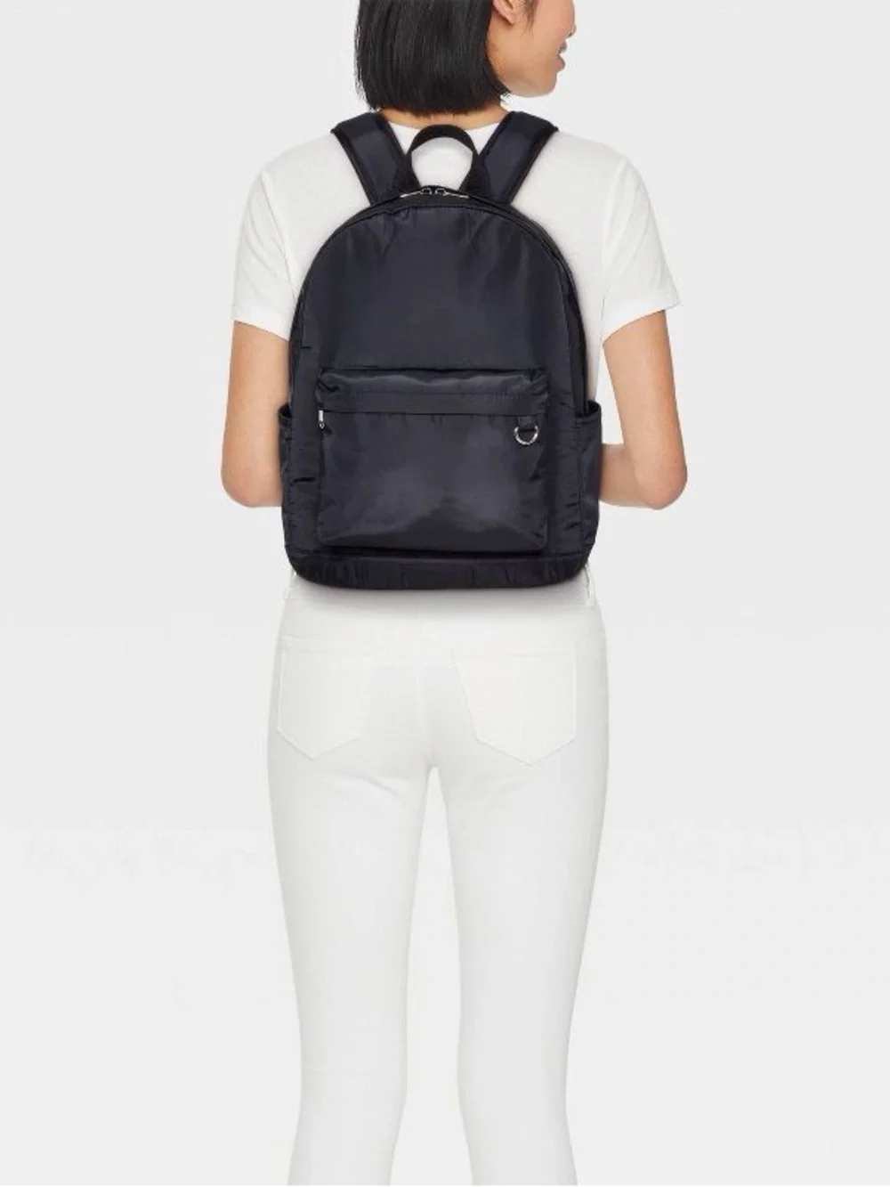 Nylon Collegiate Dome Backpack - Black